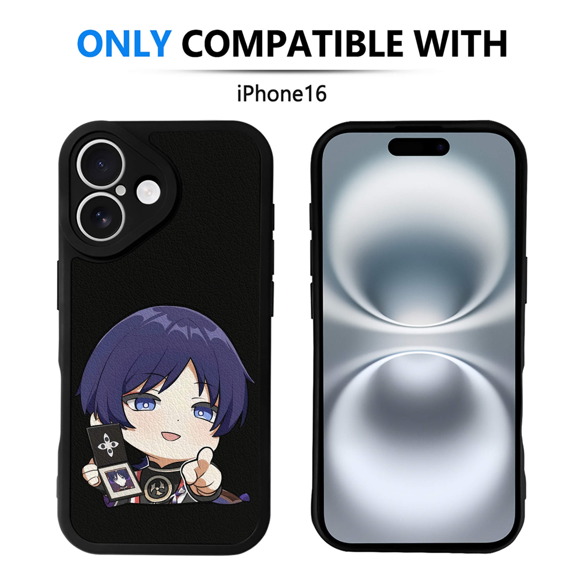 げんし神 さんペい genshin Sanpei 【iPhone 16シリーズ対応】シリコンスマホケース（レザー調） 材質：シリコン